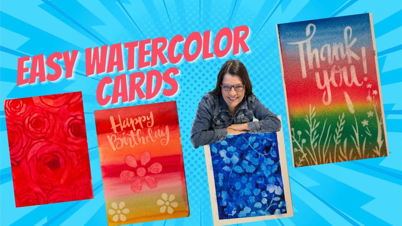 You can do this! Reverse stenciling is so much fun!!! Create beautiful watercolor cards!