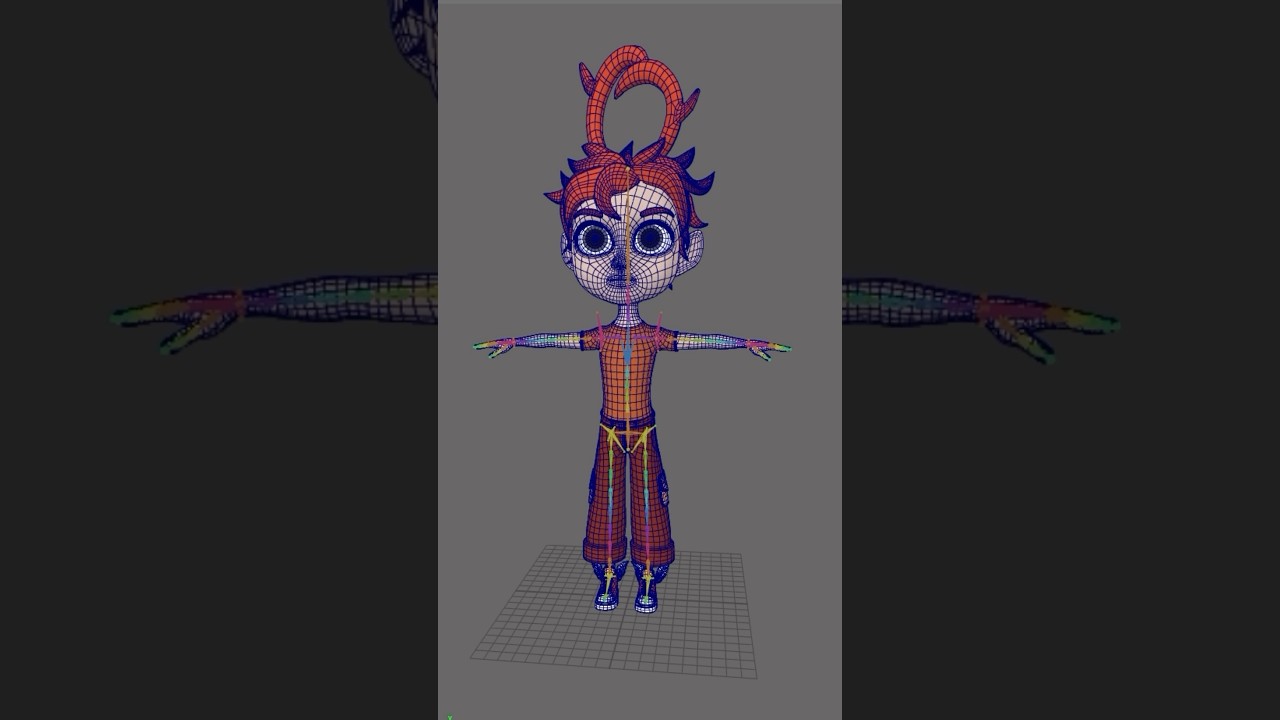 Character rigging and skinning in Maya #rig #rigging #animation #3D #wip #art  #cg #3d #3dmodeling