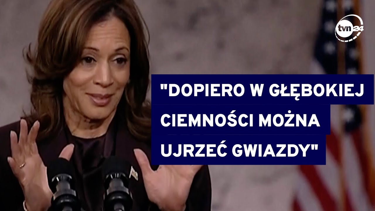 Wieczorne przemówienie Kamali Harris. 