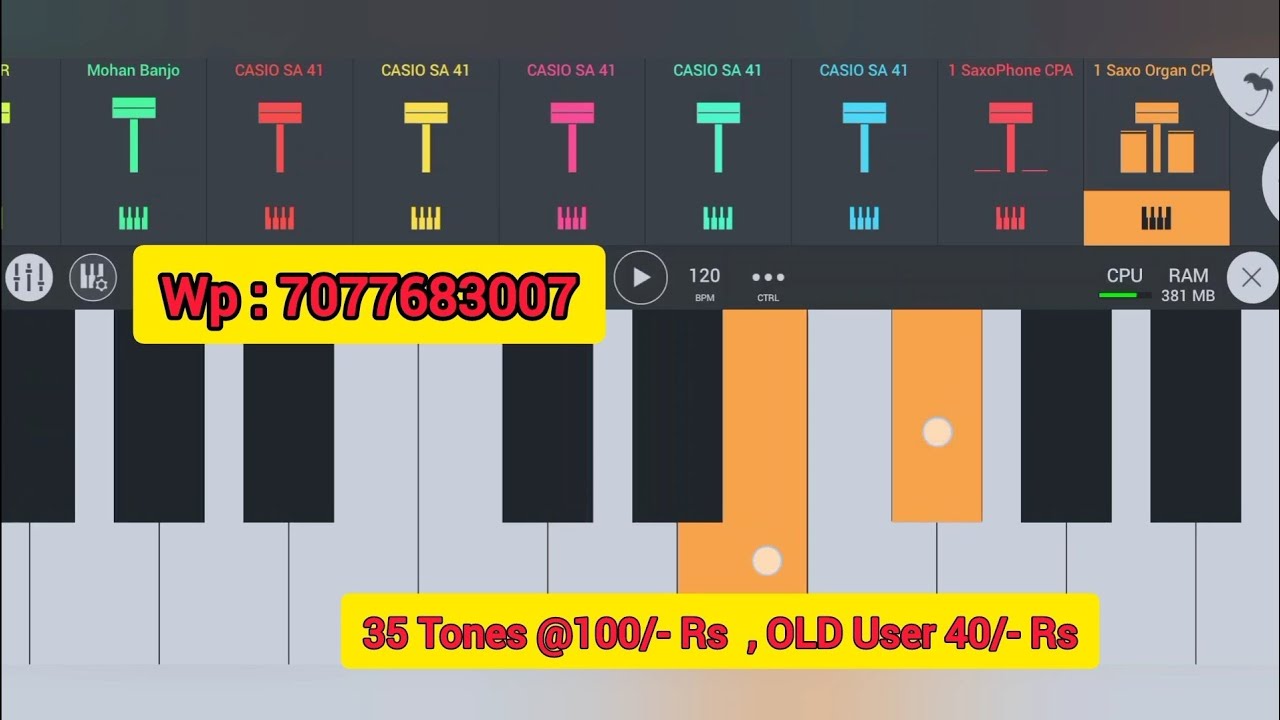 35 Tones | Maa Melody 11 | CASIO SA41 | VIBROTONE SITAR | KORG | 100Rs Wp : 7077683007 🎹 Fl Studio 🍓