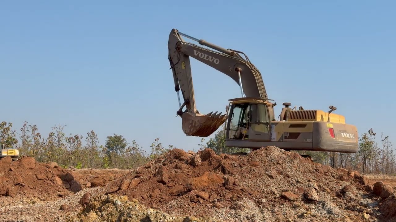 Powerful VOLVO Excavator Working Hard | Real Excavation & Dump Truck Loading