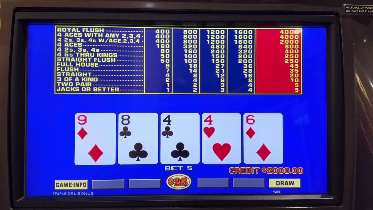 $125 Triple Bonus Bonus Video Poker session! High Limit room in Caesars Palace Casino - Las Vegas!