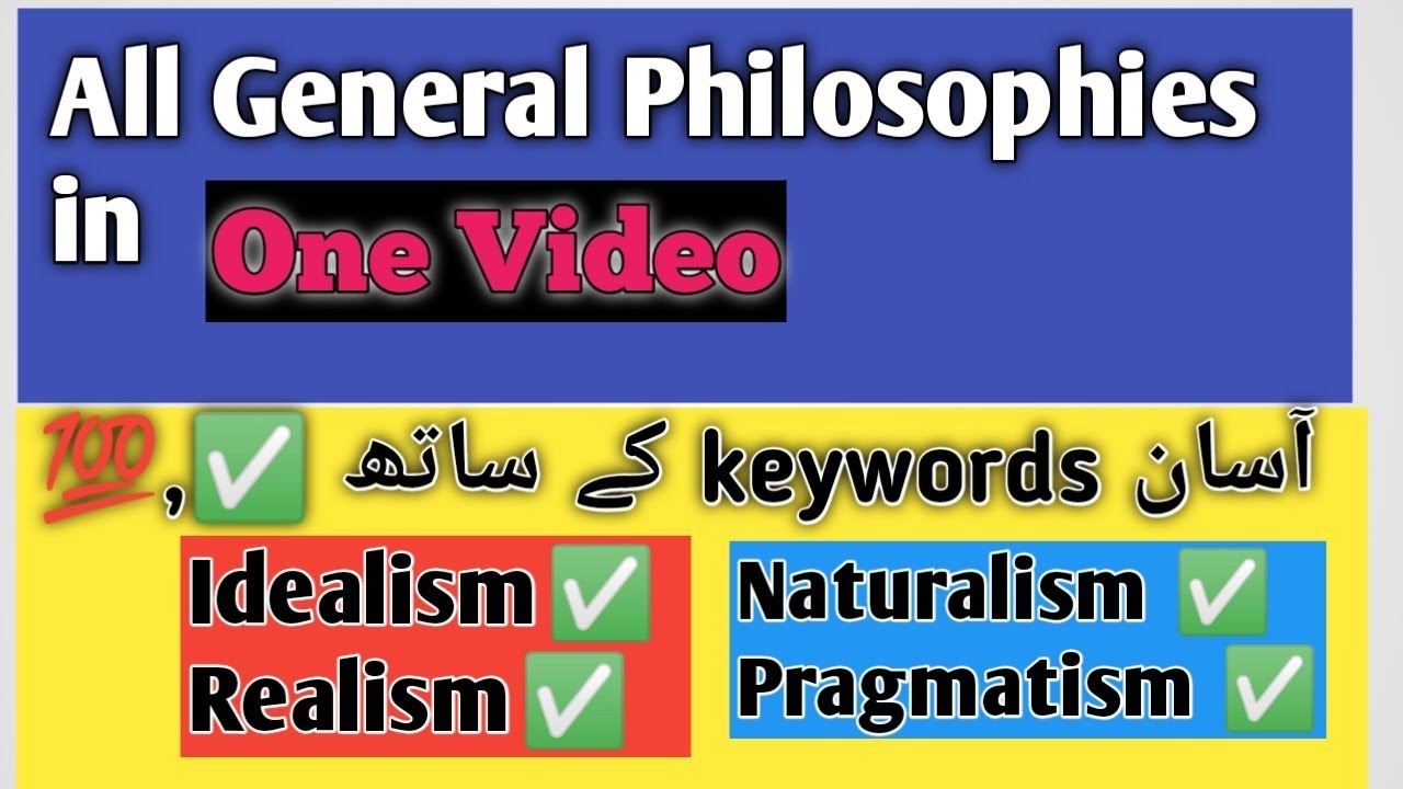 General Philosophies|| idealism,realism, pragmatism, naturalism||Education with jia