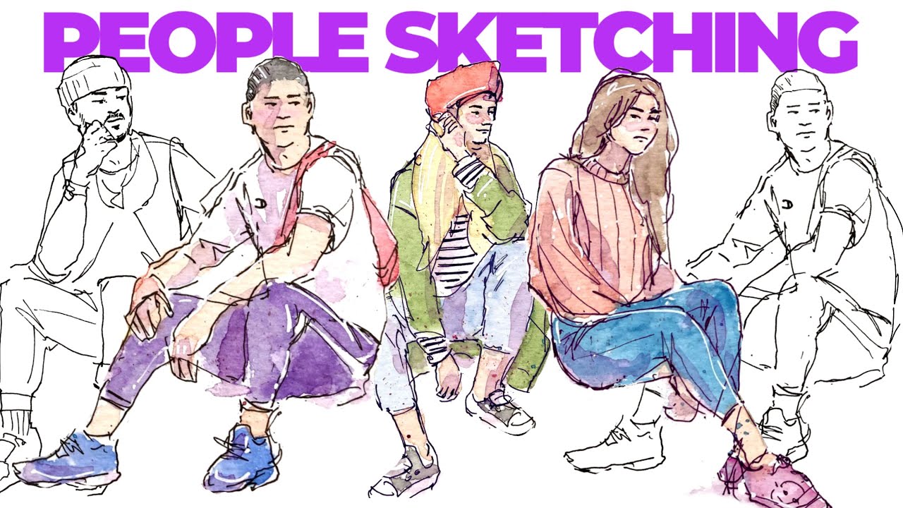 BEST way to quickly sketch PEOPLE SITTING