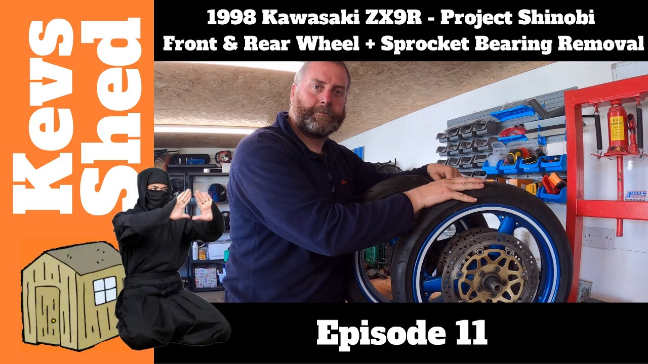1998 Kawasaki ZX9R - Project Shinobi, Episode 11 - Front & Rear Wheel & Sprocket Bearing Removal