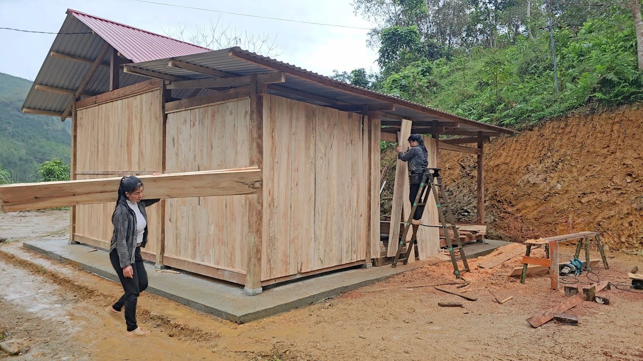 How to build a log house, cut and trim wooden planks, and construct partitions