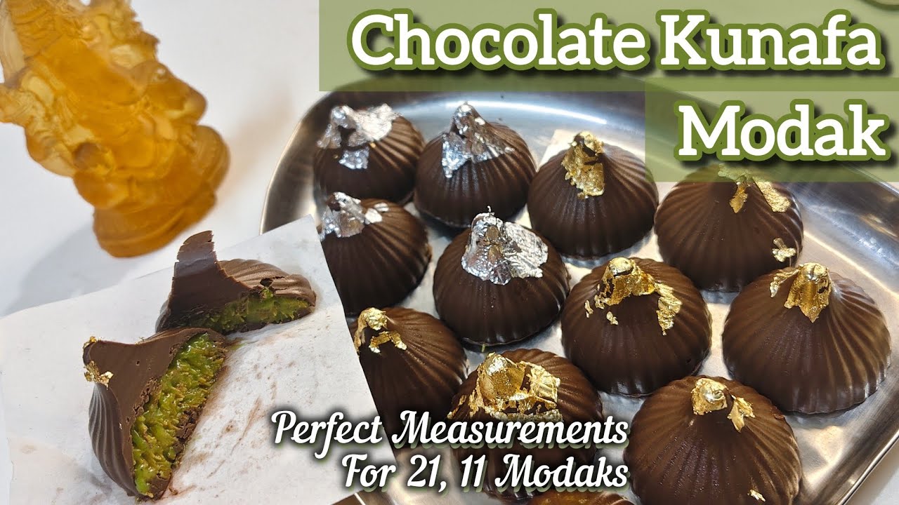 Viral Dubai Chocolate Kunafa Modak | Perfect Measurements for 21 Modaks |CreamyKnife 