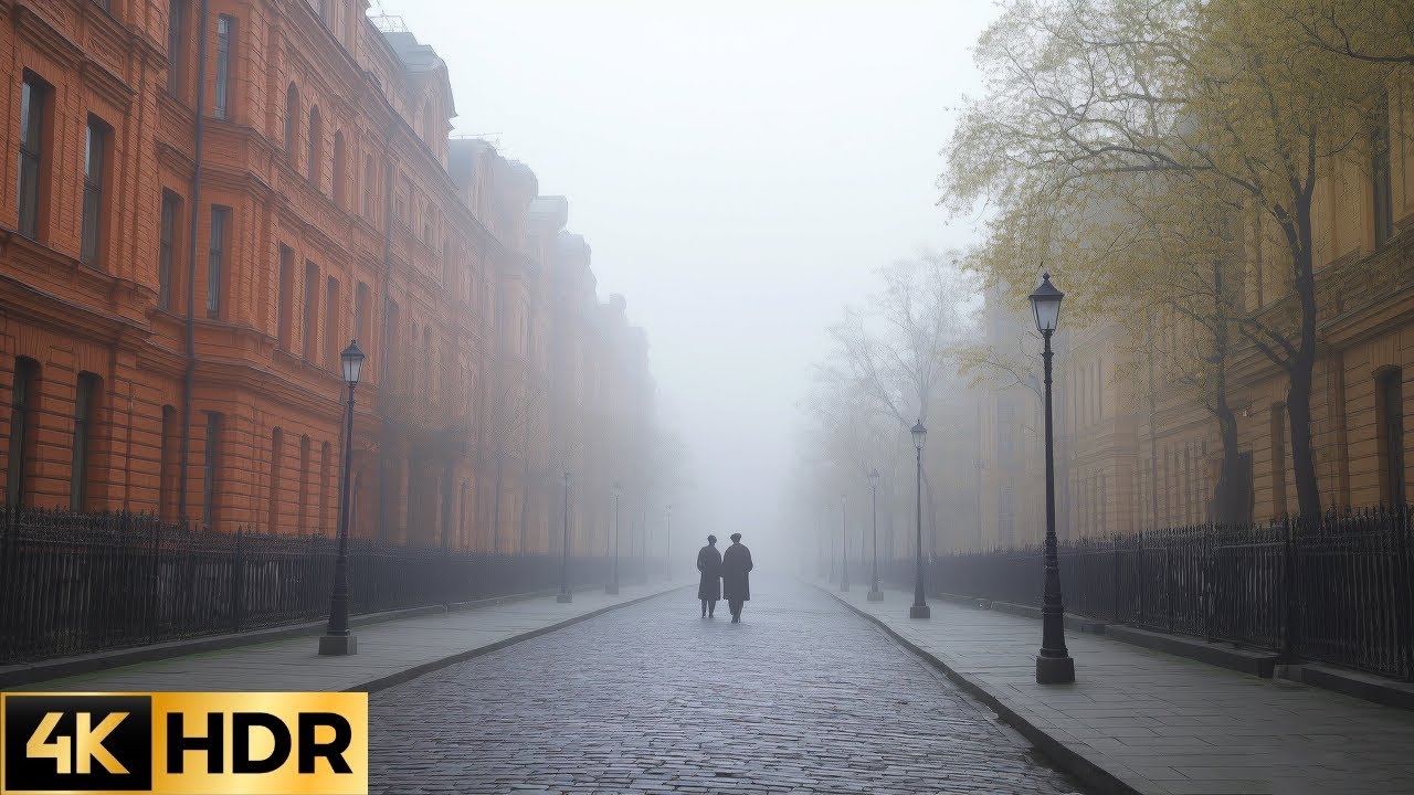 🇷🇺 4K HDR Таинственный САНКТ-ПЕТЕРБУРГ. Туман полностью изменил город.