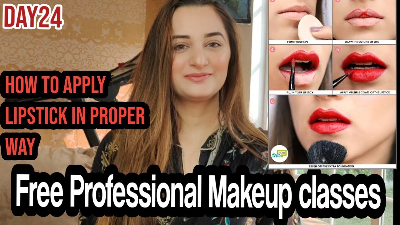 How to apply lipstick correctly | day24 free Professional Makeup classes
