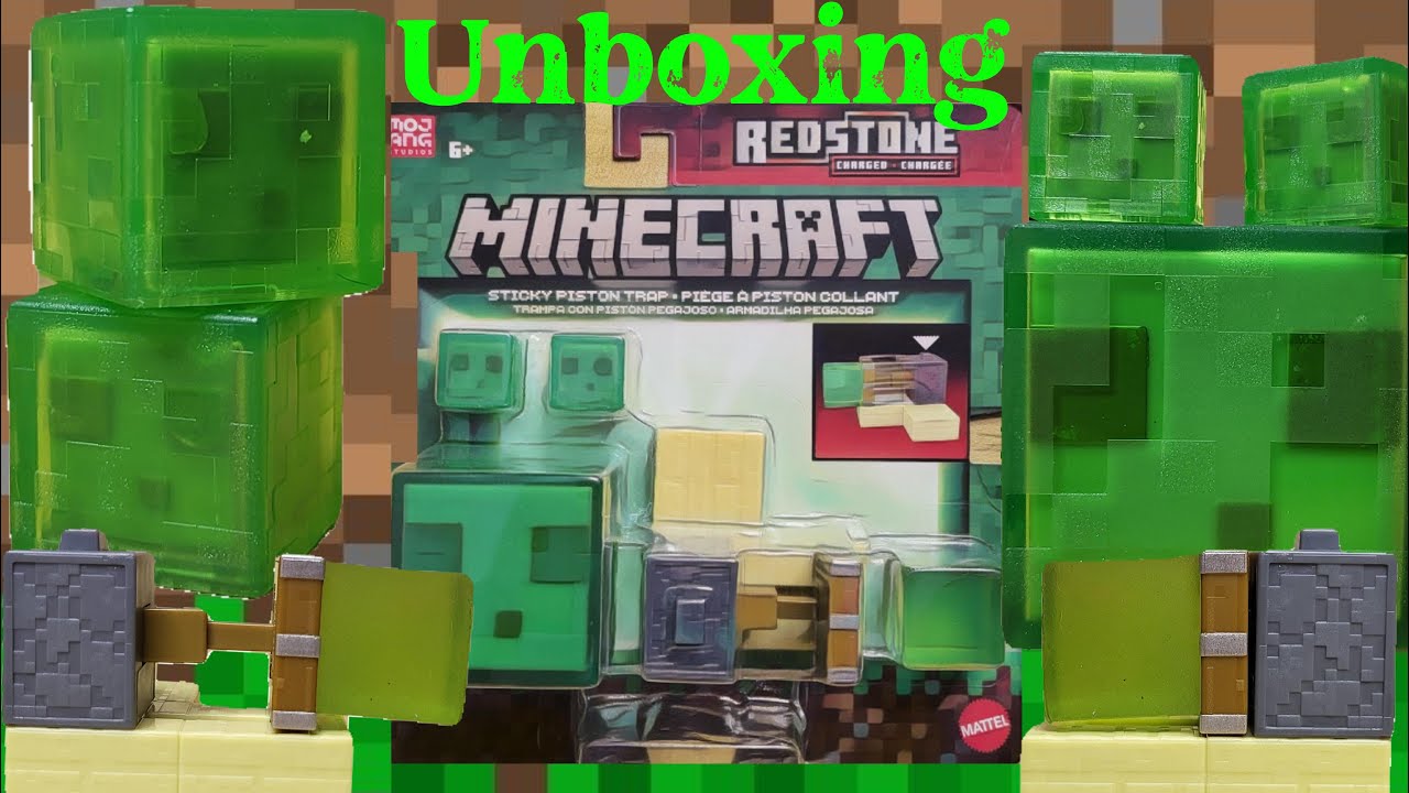 Unboxing Minecraft Redstone Charged Sticky Piston Trap #unboxing #minecraft #mojang #mattel