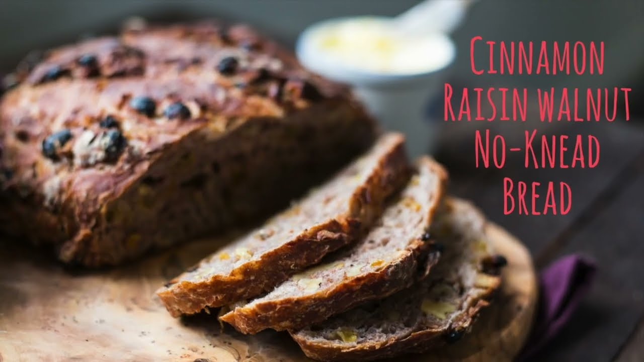 Cinnamon Rasin Walnut No Knead Bread
