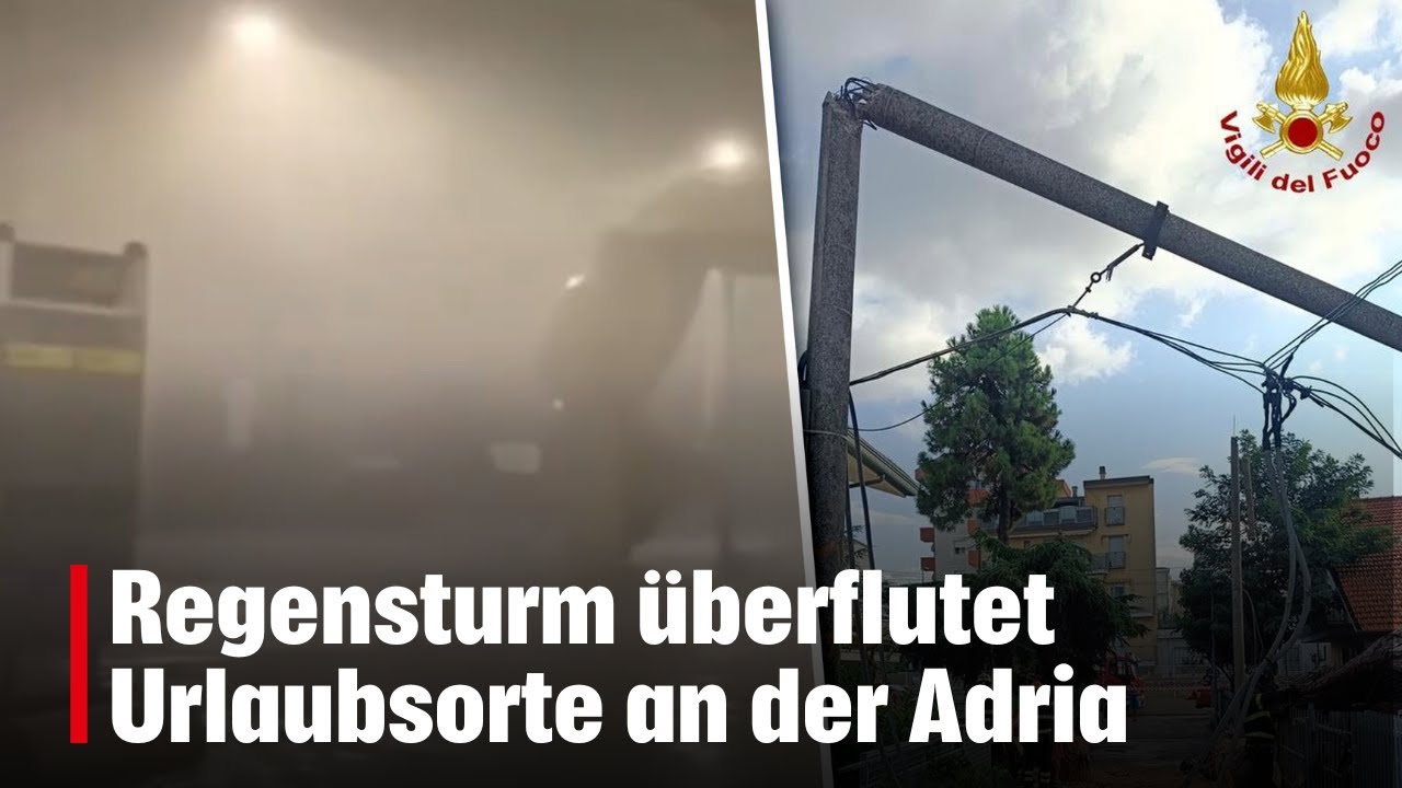 Regensturm überflutet Urlaubsorte an der Adria | krone.tv NEWS