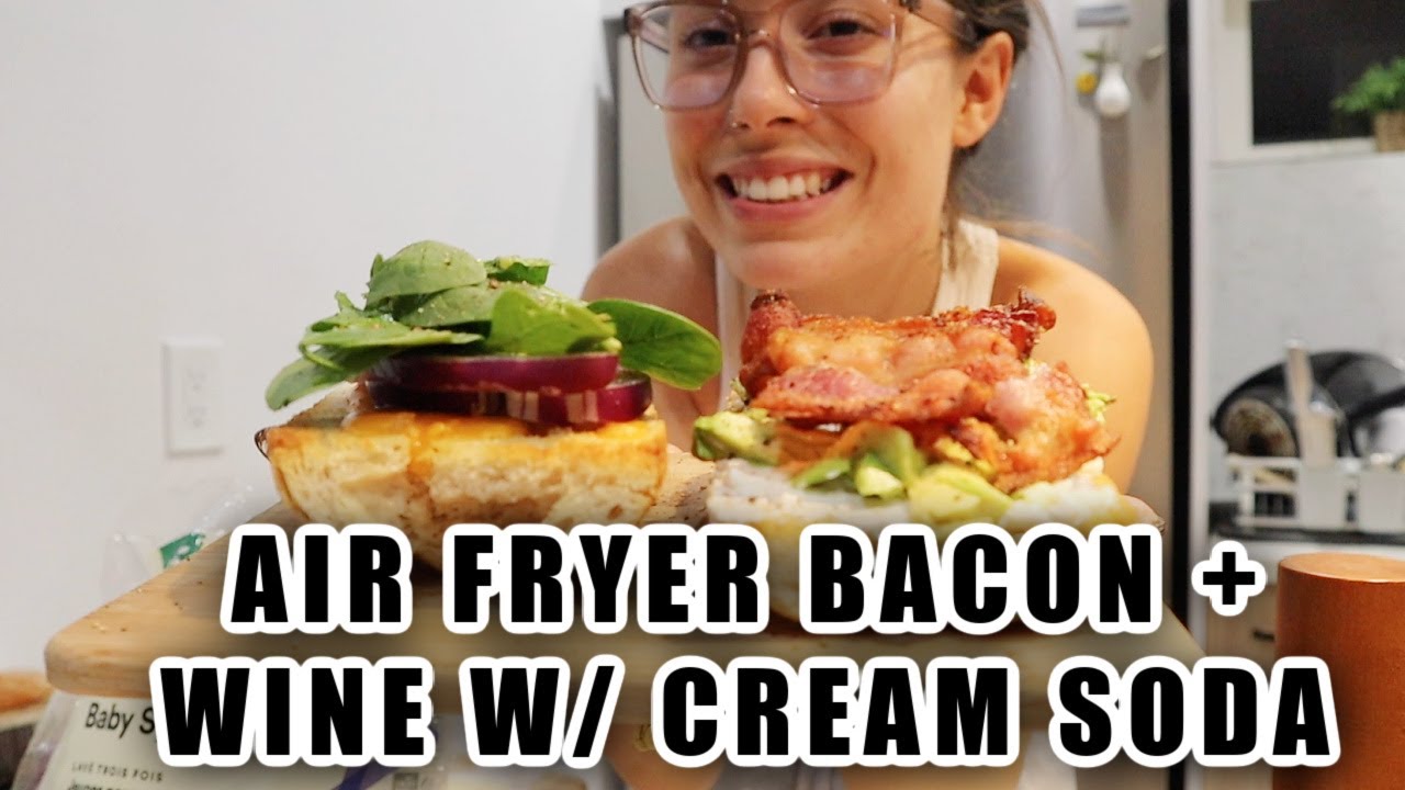making air fryer bacon + wine w/ cream soda | vlogmas day 14