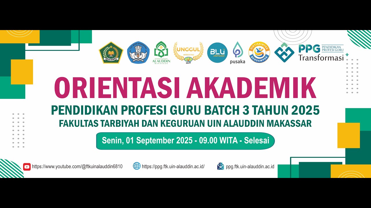 [LIVE] ORIENTASI AKADEMIK MAHASISWA PPG DALJAB PAI & MADRASAH BATCH 3 FTK UINAM TAHUN 2025