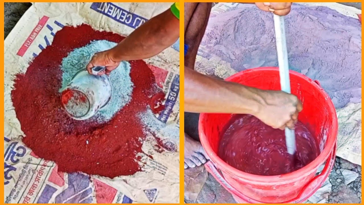 How to mix red oxide powder with cement
