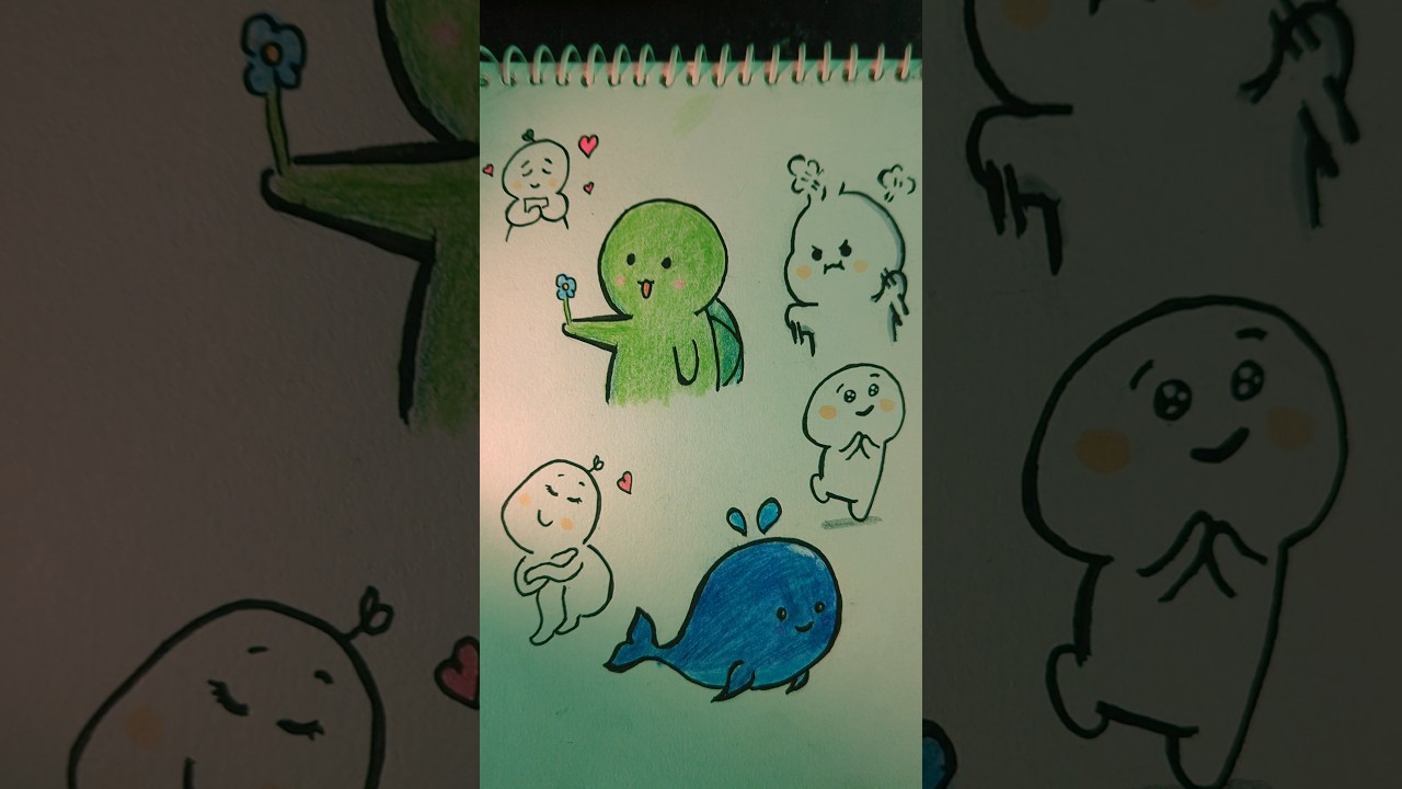 Cute 🥰 easy sticker drawing #challenge