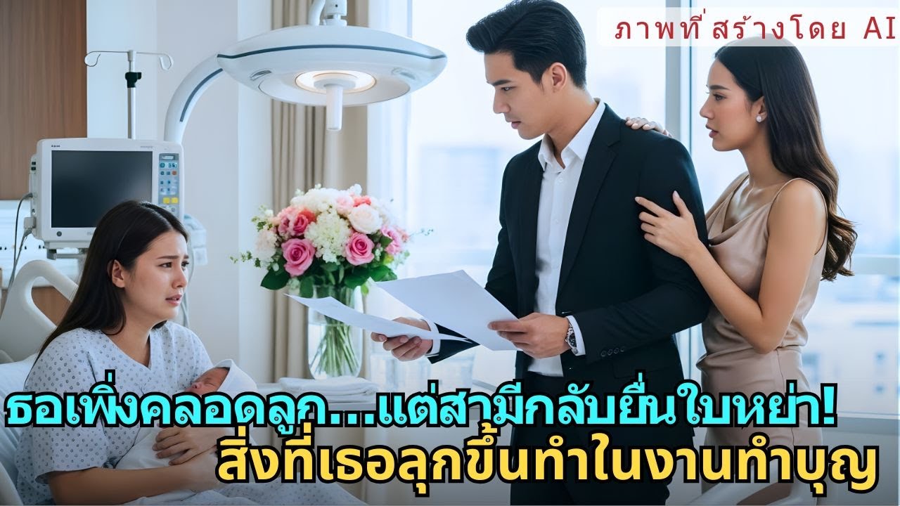 ธอเพิ่งคลอดลูก…แต่สามีกลับยื่นใบหย่า! สิ่งที่เธอลุกขึ้นทำในงานทำบุญครอบครัว ทำ |AI FICTIONAL