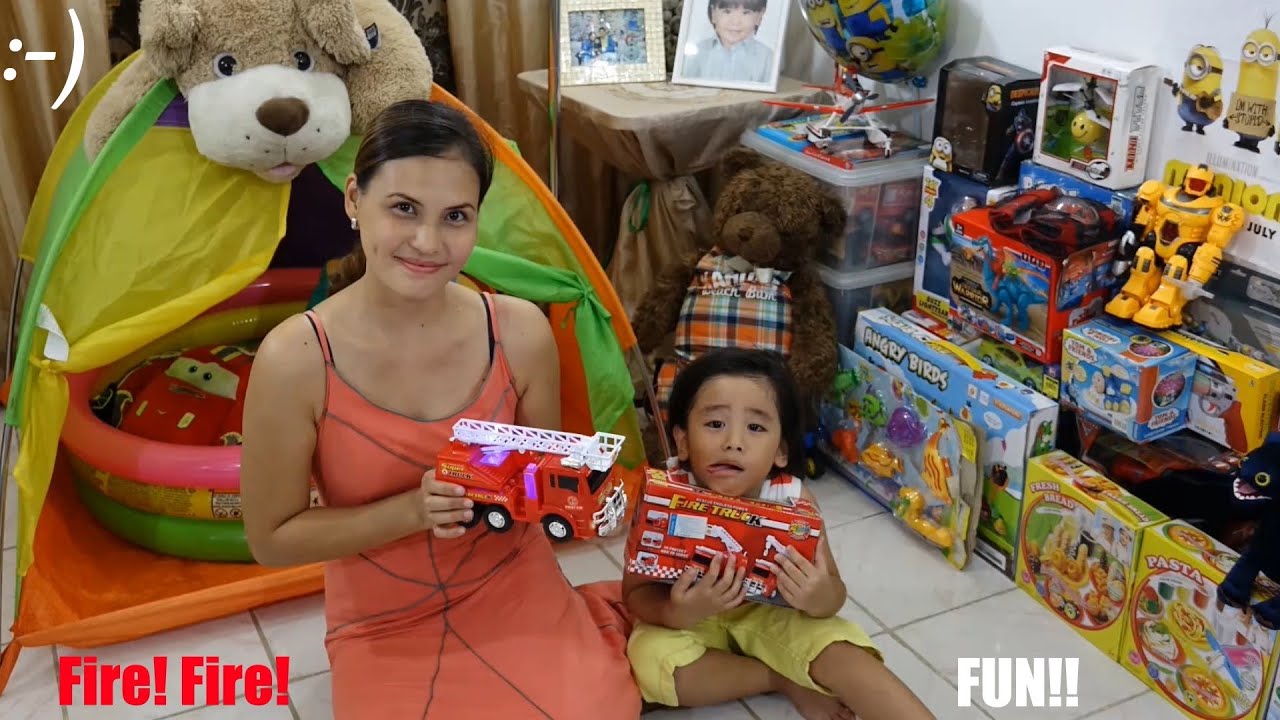 Toys for Toddlers: A Red Bump & Go Fire Truck w/ Lights and Sounds Unboxing + More Toys!