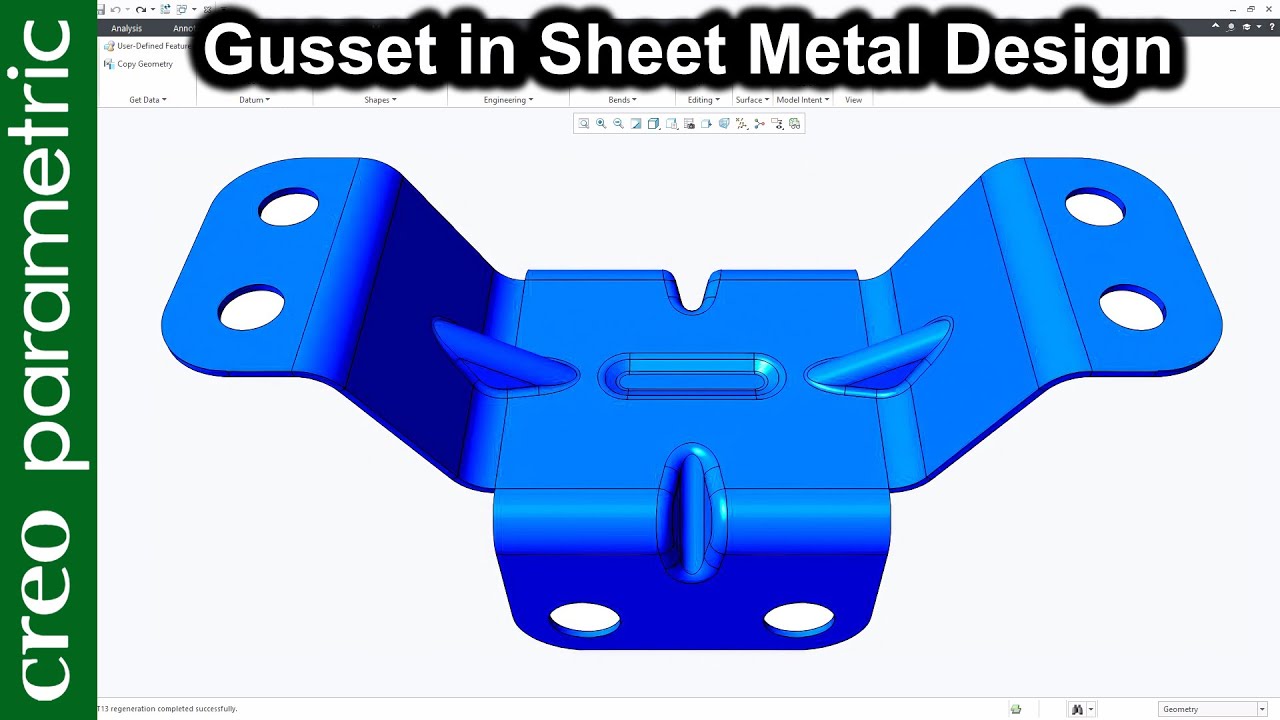Sheet metal tutorial | Gusset design & punch form in Creo Parametric