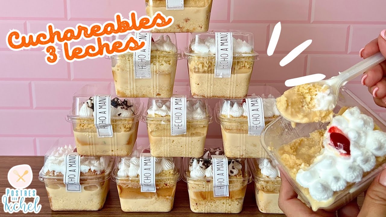 CUCHAREABLES 3 LECHES BESO DE ANGEL | para negocio o venta, costos incluidos | POSTRES CON IXCHEL