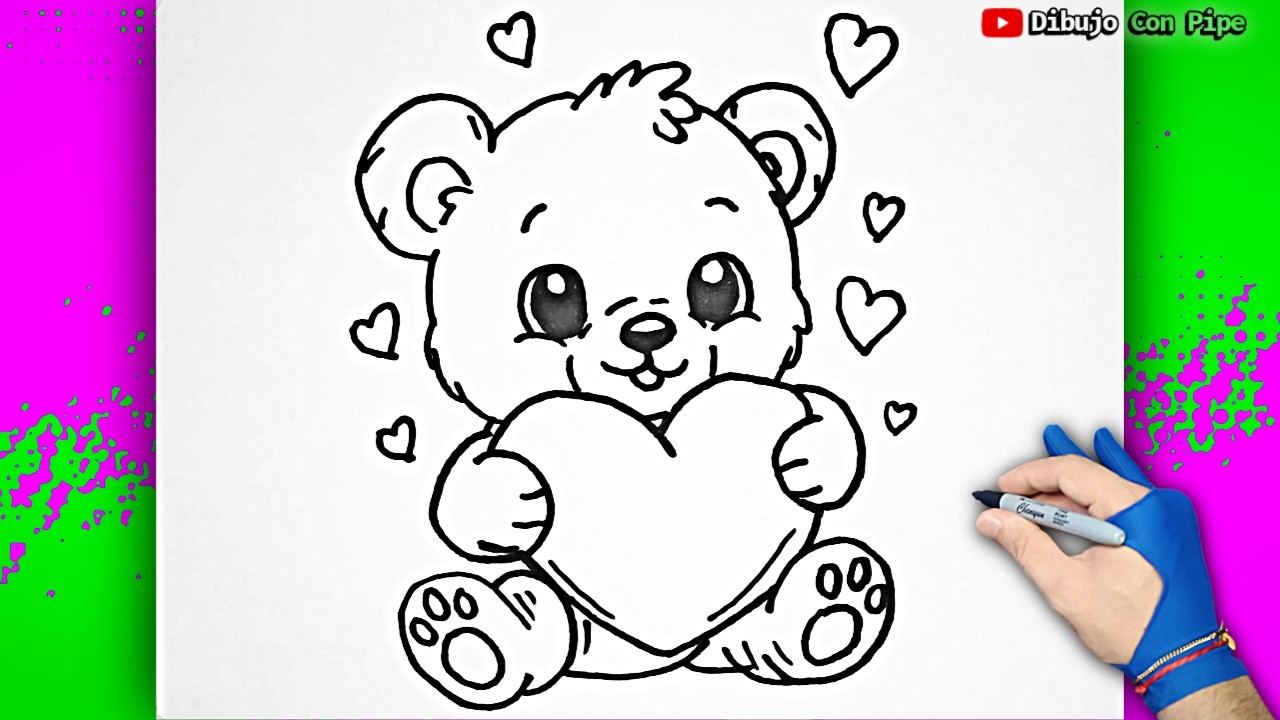 Dibuja Un Lindo Oso De San Valentín 🐻✏️ Dibujos Para Niños