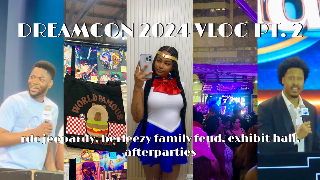 dreamcon 2024 vlog pt. 2ㅣrdc jeopardy, berleezy family feud, exhibit hall, afterparties 🩵ㅣnats vlogs