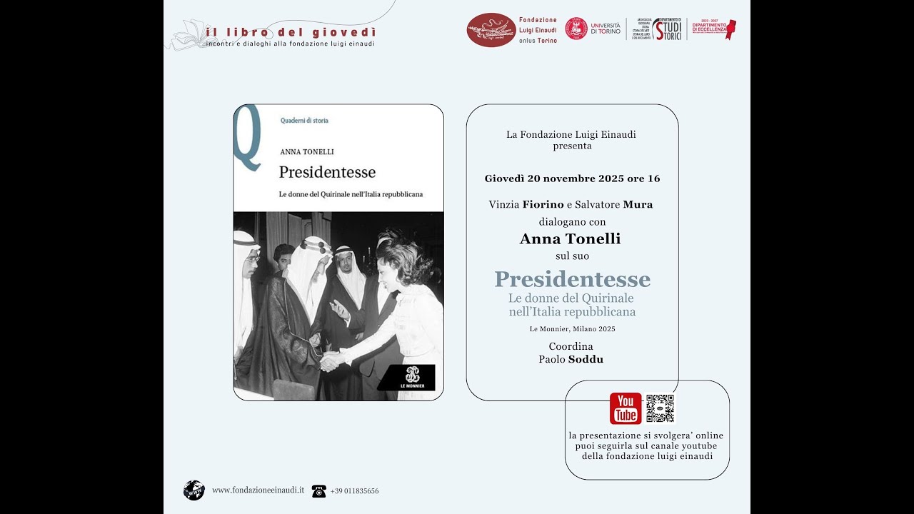Il libro del giovedì: Presidentesse. Le donne del Quirinale nell'Italia repubblicana