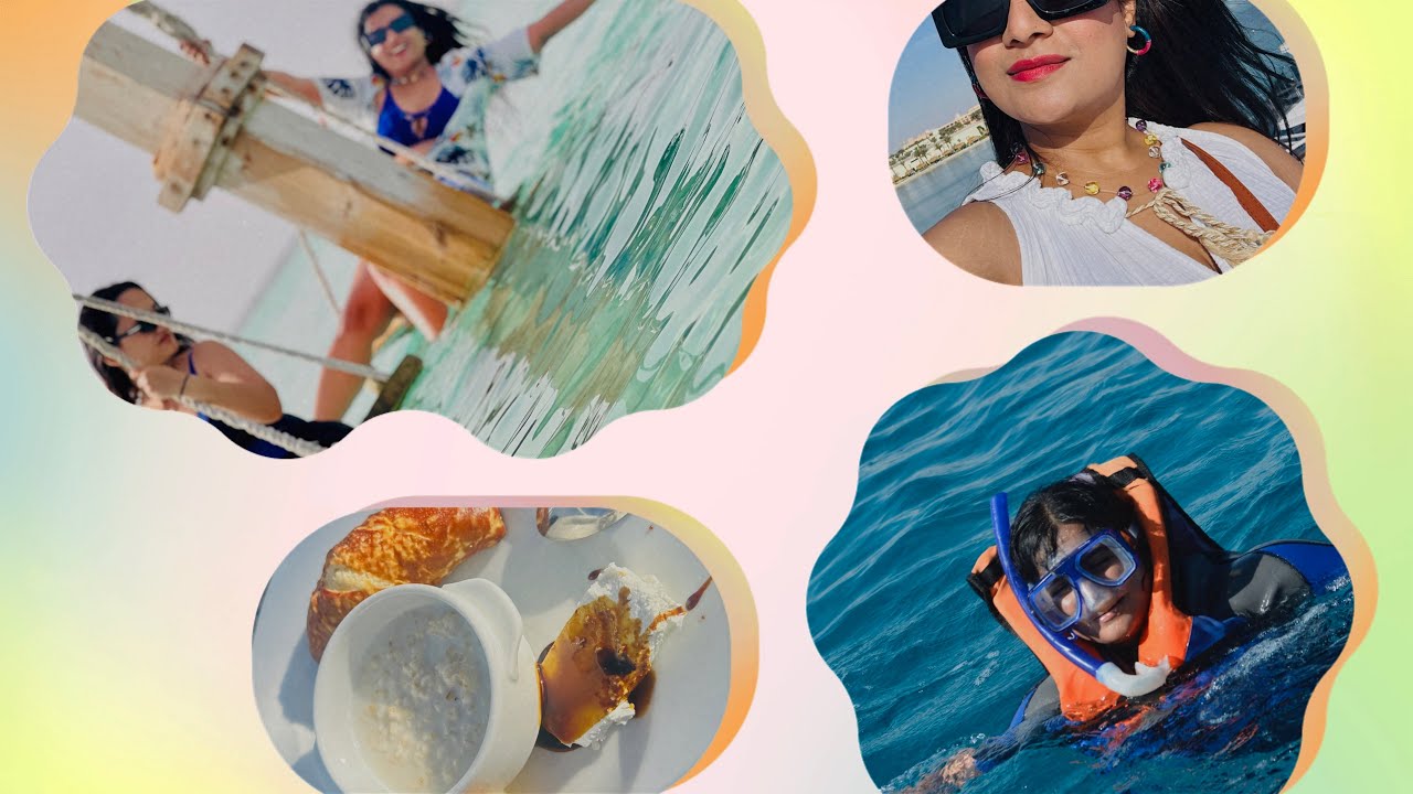 A day trip to 🏜️island|Day 5 at 🇪🇬| snorkeling 🤿 |Diving 😭🆘| #sabina #travelvlog #snorkling #island 