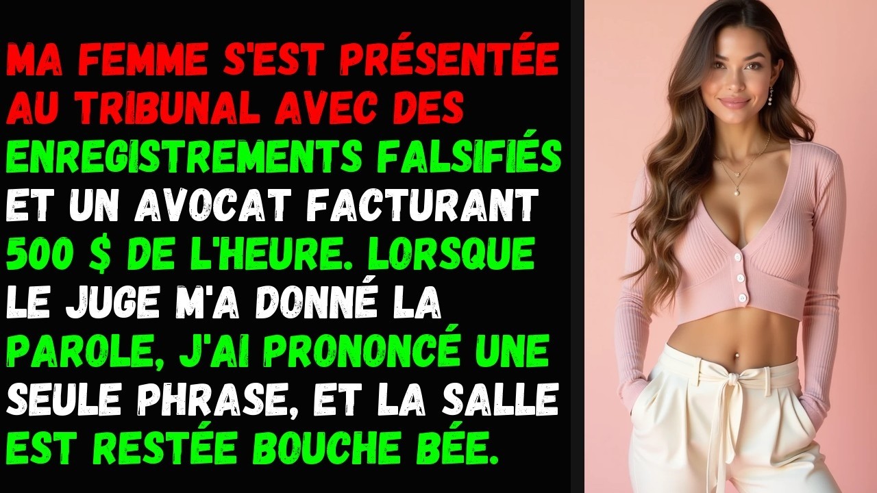 Ma femme s'est présentée au tribunal avec des enregistrements falsifiés et un avocat facturant