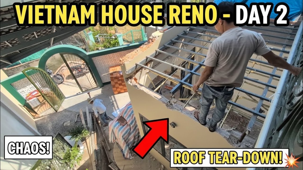 ​MY VIETNAMESE HOUSE IS FALLING APART! (Day 2 Reno)