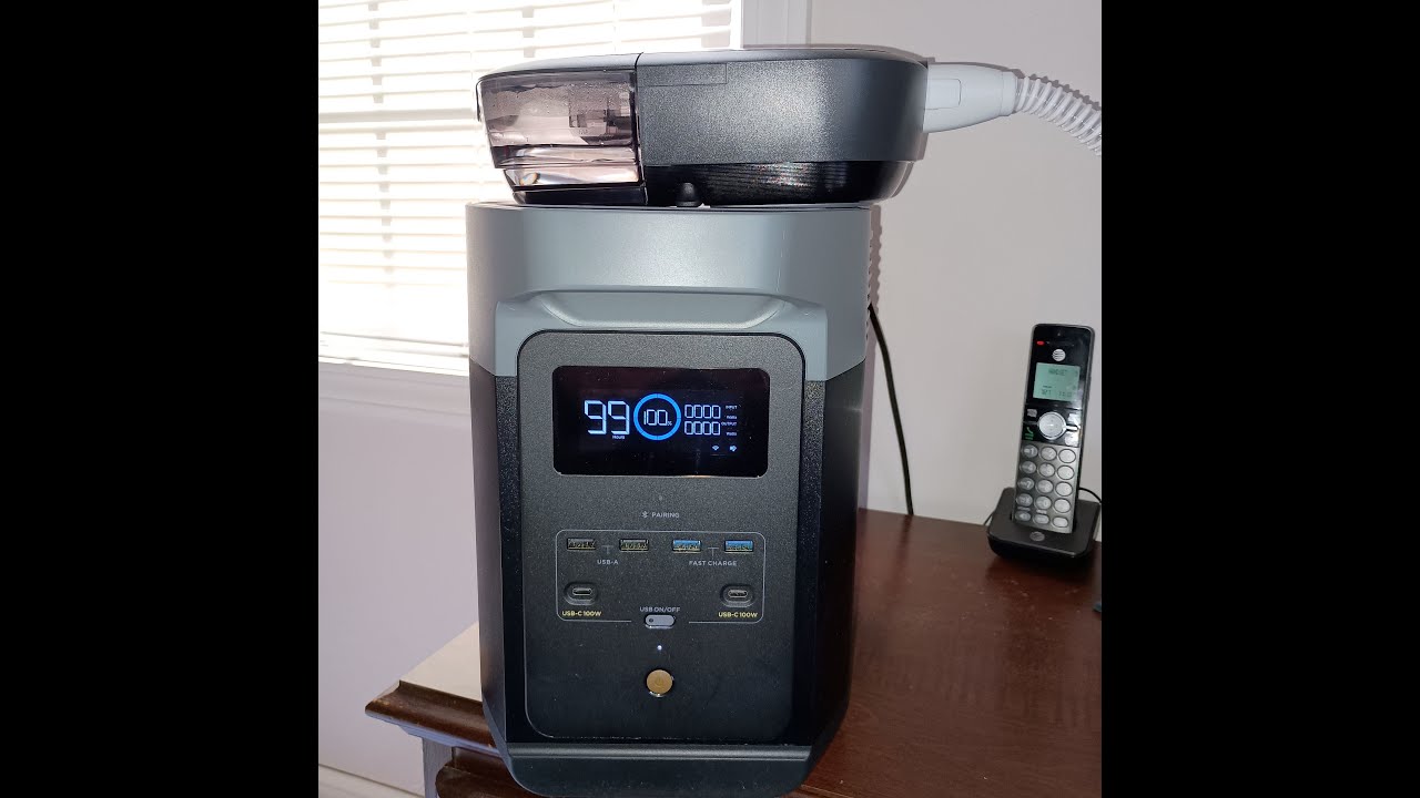 EcoFlow Delta 2, подключенный к моему аппарату CPAP Philips DreamStation 2 и вентилятору.