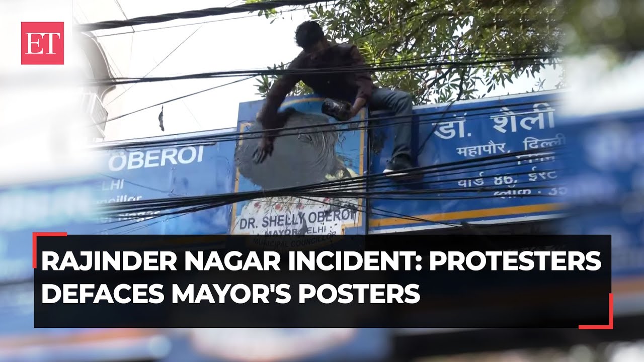 UPSC aspirants' deaths: ABVP protesters blacken Delhi Mayor Shelly Oberoi’s poster