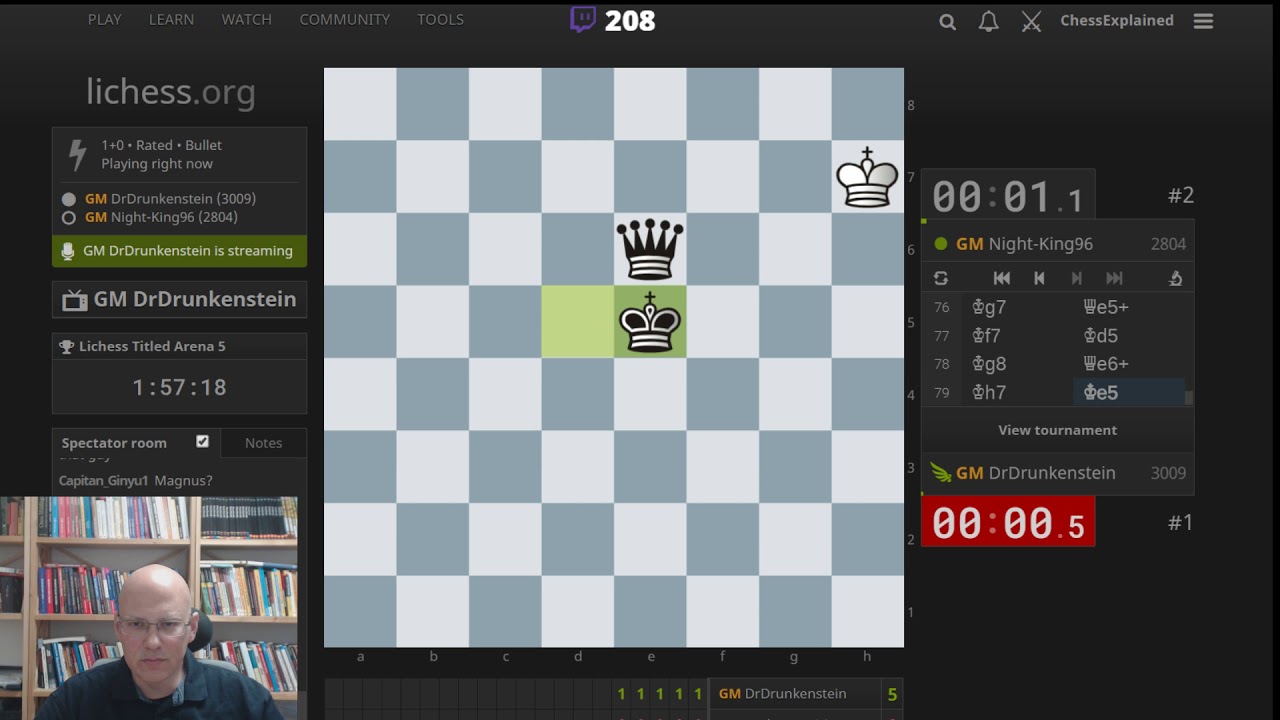 Lichess Titled Arena 5 with official commentary by IM Christof Sielecki (aka ChessExplained)