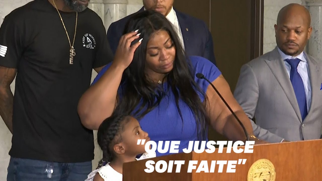 La maman de la fille de George Floyd en larmes en plein discours