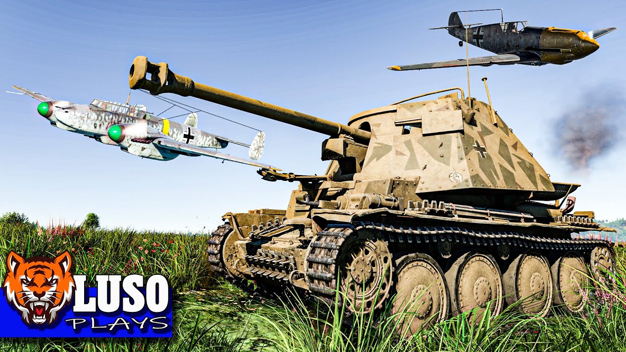 Marder en tierra y Bf110 , Bf109 en Aire . WarThunder