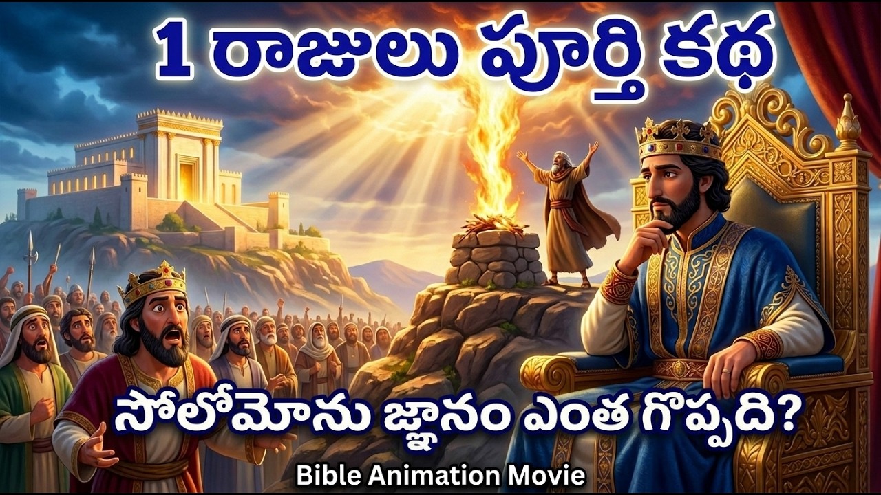 1 రాజులు పూర్తి కథ | దేవాలయం నిర్మాణం నుండి రాజ్య విభజన వరకు | Bible Animation Movie