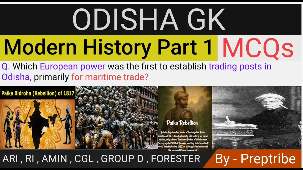 Odisha GK MCQs for RI ARI AMIN, Forester, CGL, Junior Teacher 2026 | Odisha GK By preptribe