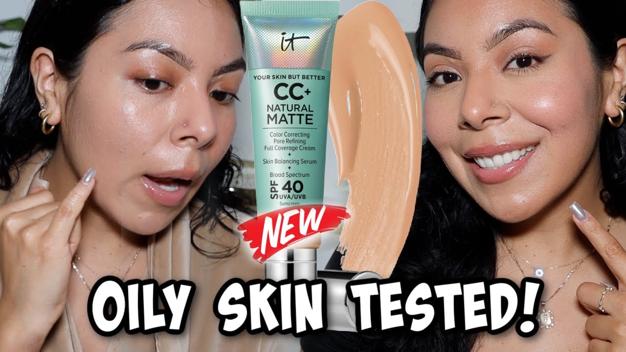 NEW✨ @ITCosmeticsvideoIT COSMETICS CC+ NATURAL MATTE FOUNDATION! (OILY SKIN TESTED!)