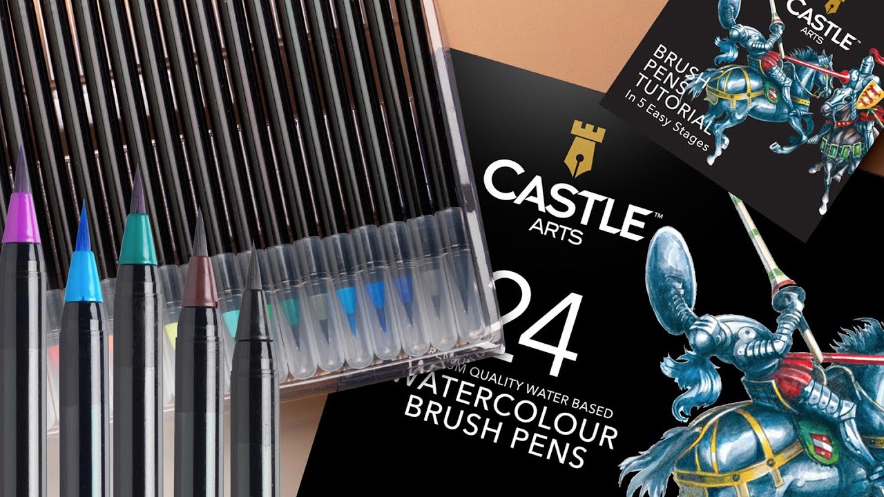 Castle Arts UK | 24 Piece Watercolour Brush Pen Set