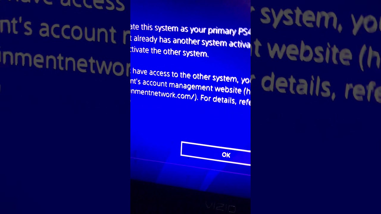 How to activate as primary when another PS4 is