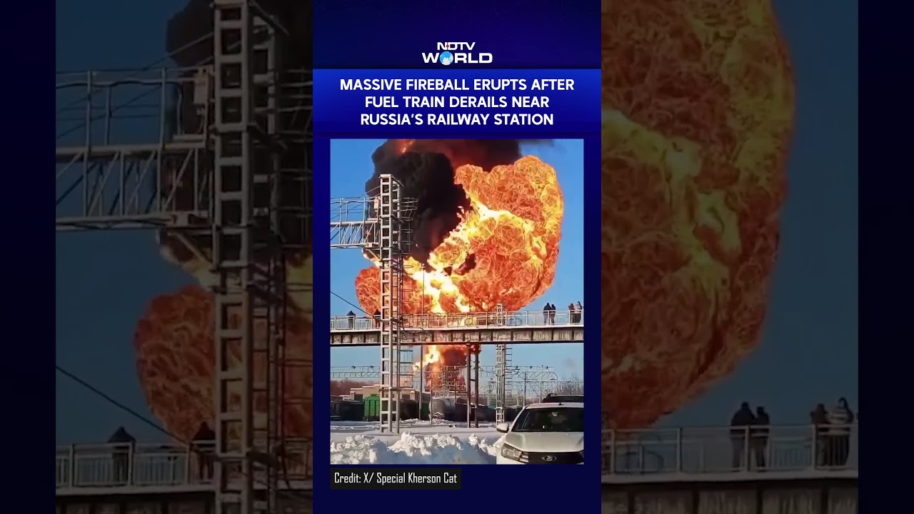 Massive Fireball Erupts After Fuel Train Derails Near Russia&rsquo;s Kochetovka-2 Station