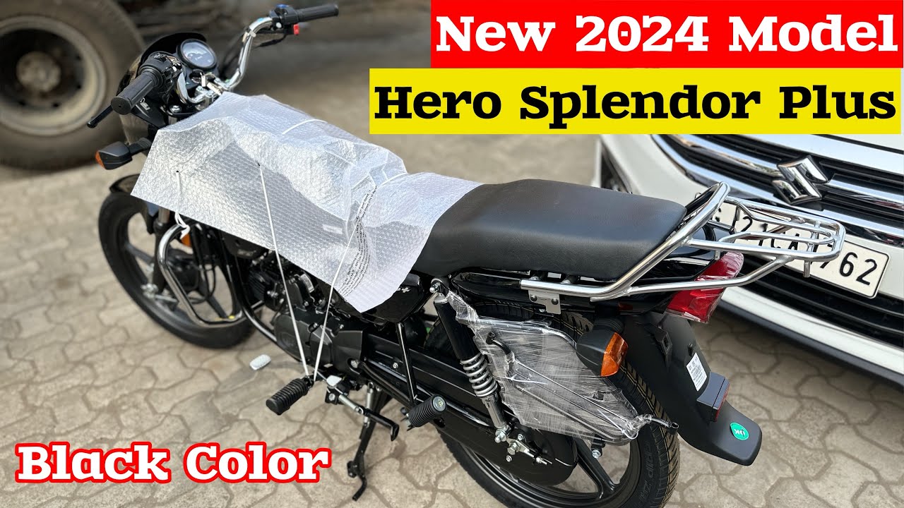 New 2024 Model Hero Splendor Plus Bs7 Black Color Review | Price | splendor plus new model 2024