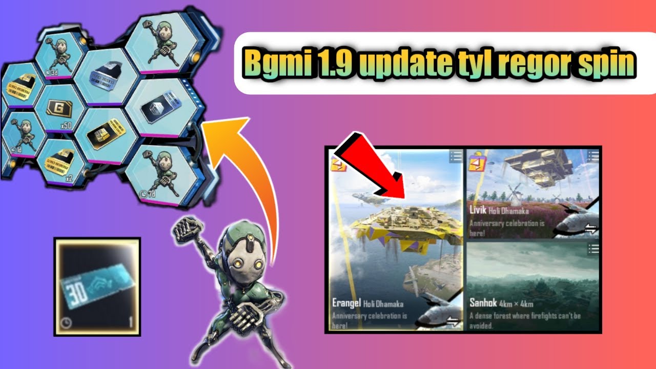 Bgmi 1.9 update tyl regor  spin event in bgmi