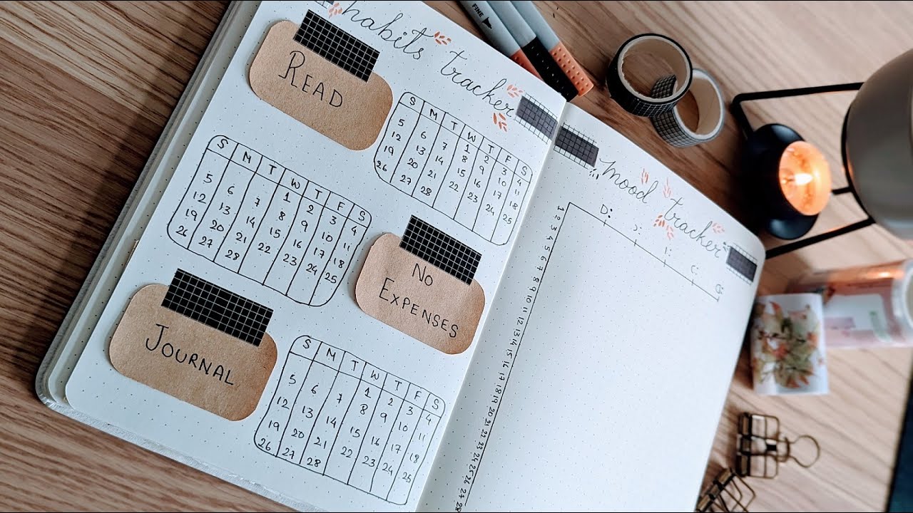 February habit and mood tracker | Journal pages #journalwithme #bulletjournal #asmr