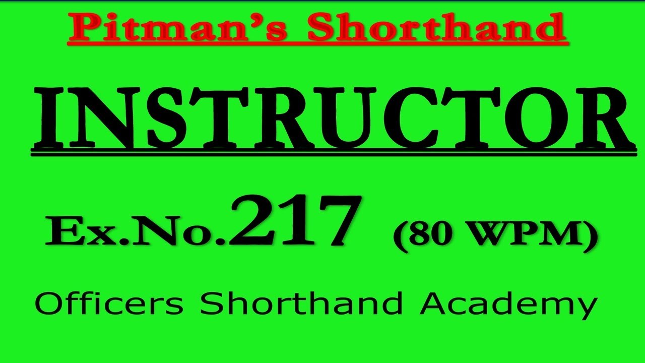 Диктовка Pitman Instructor And Key Ex No.217 | @sohailshouket | Инструктор | Стенографический дик...