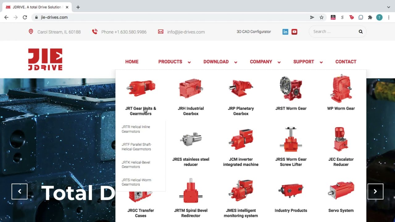 Gearbox & Gearmotor: How to Download a 3D CAD Model from JIE Drives USA