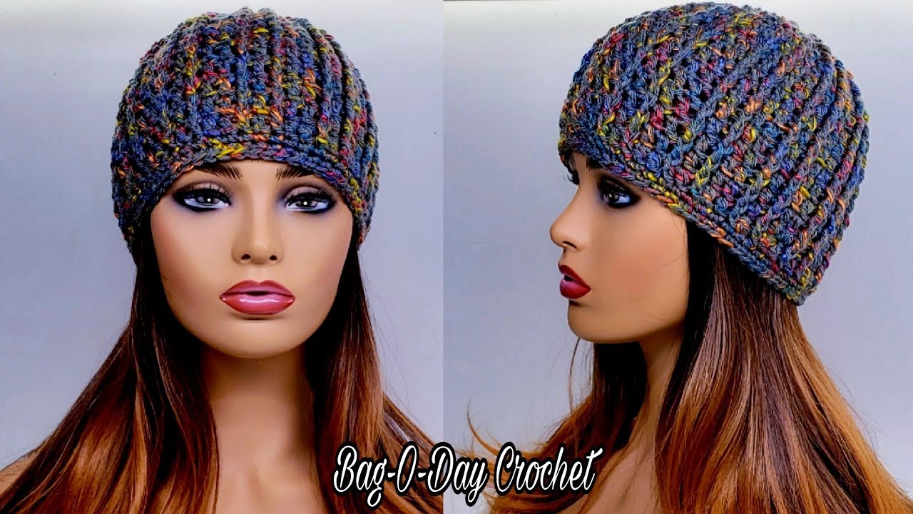 Crochet A Ribbed Beanie Hat - Bag-O-Day Crochet Tutorial