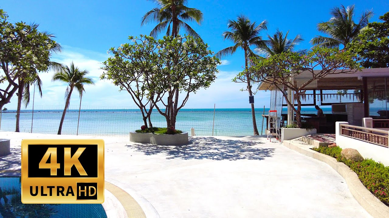 4K Walking - Koh Samui Virtual tour in Hotels Chaweng beach 2nd PART | Streets of Thailand 2021
