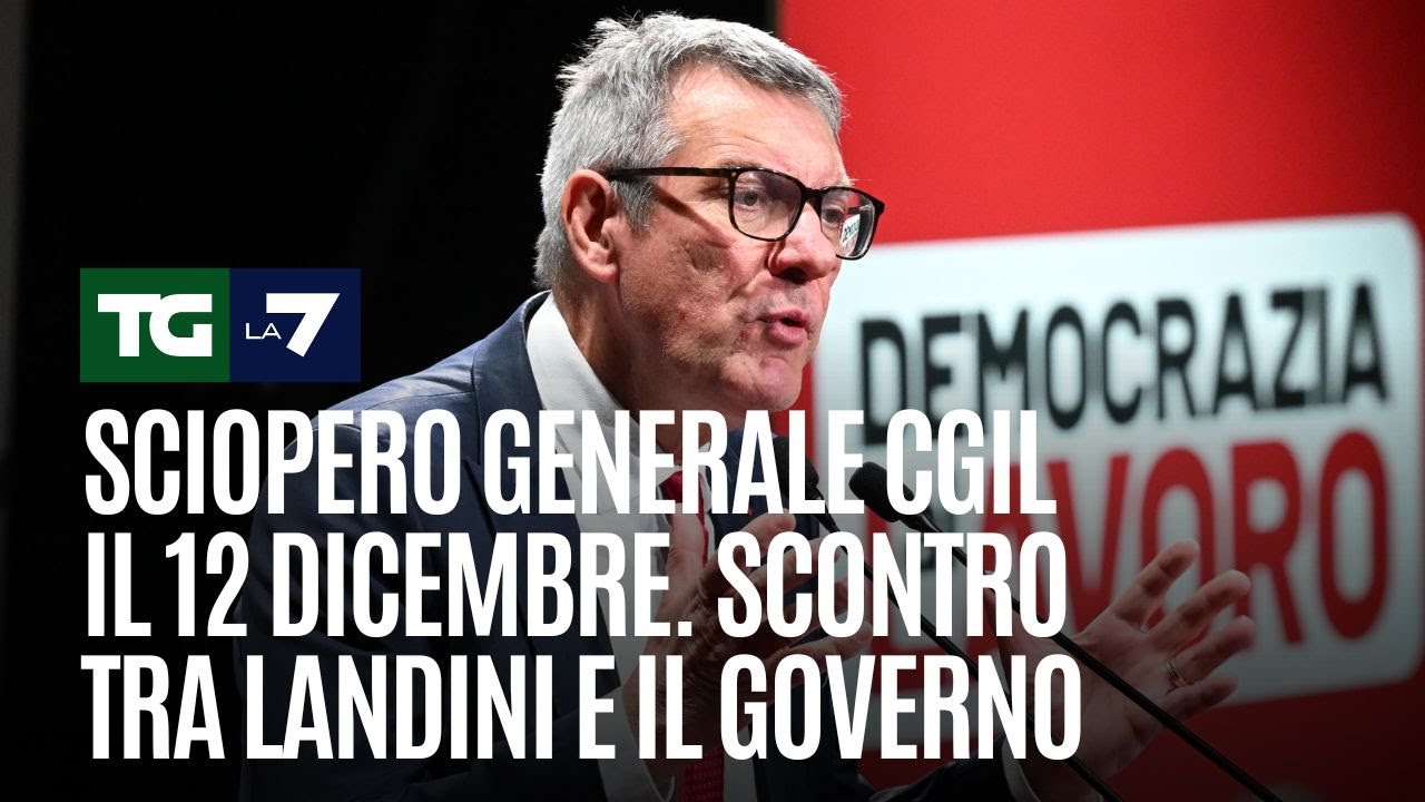 Sciopero generale Cgil il 12 dicembre. Scontro tra Landini e il Governo