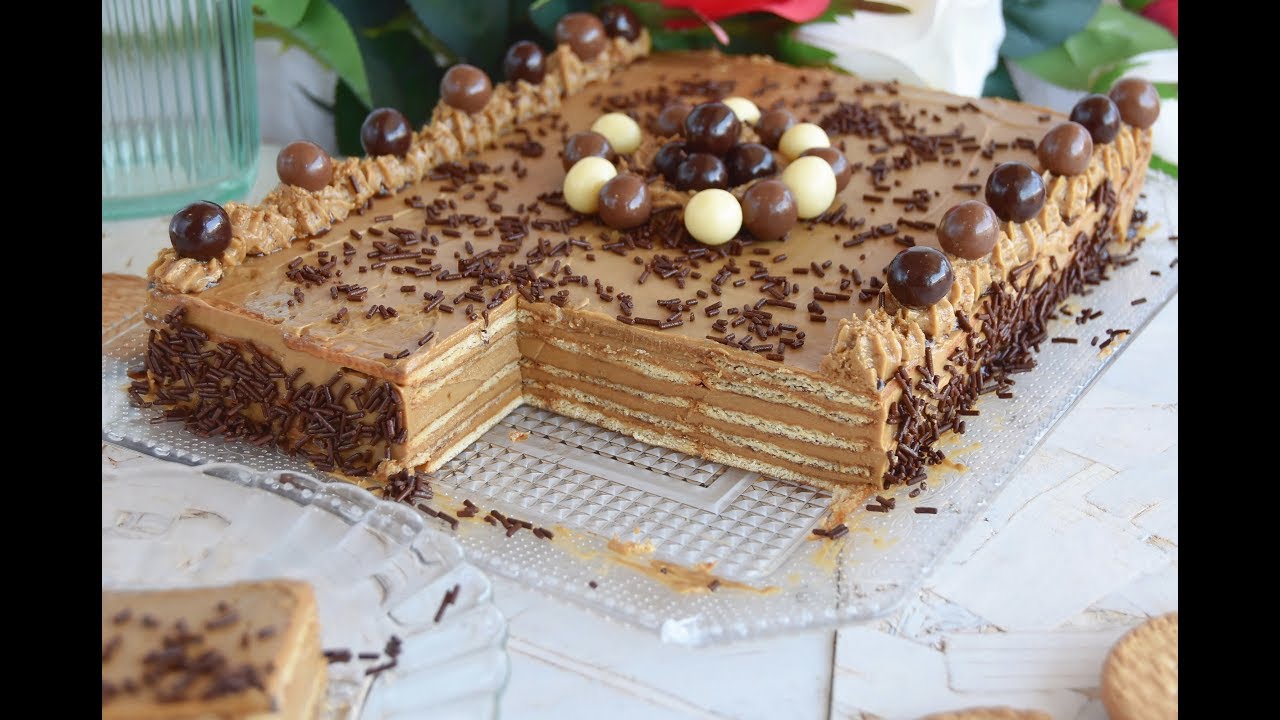 Tarta de galletas y moka sin horno/ POSTRES FÁCILES